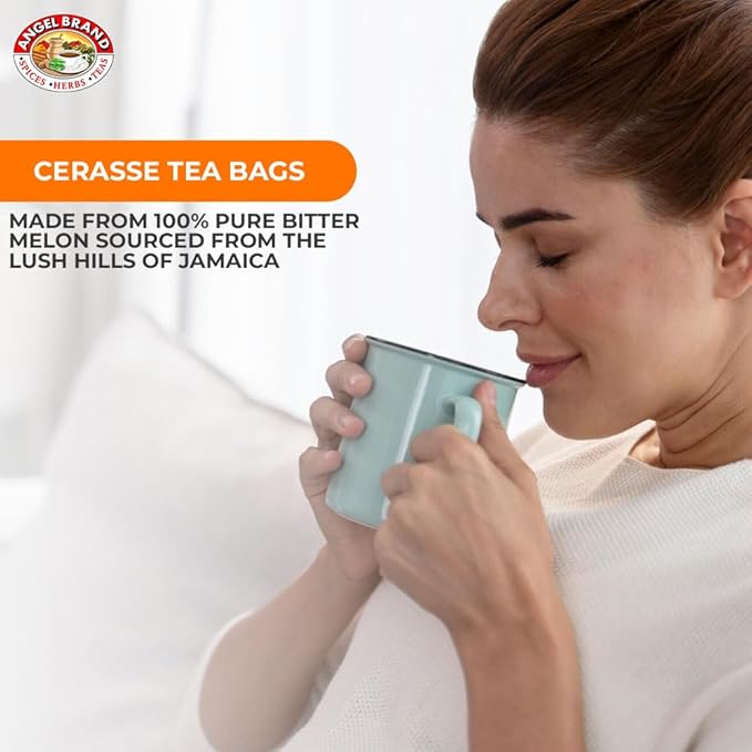 Angel Brand Cerasse Tea Bags Jamaican 24 – Bitter Melon Tea for Detox. - Most popular teas in Jamaica with Health Benefits and Delicious Flavor