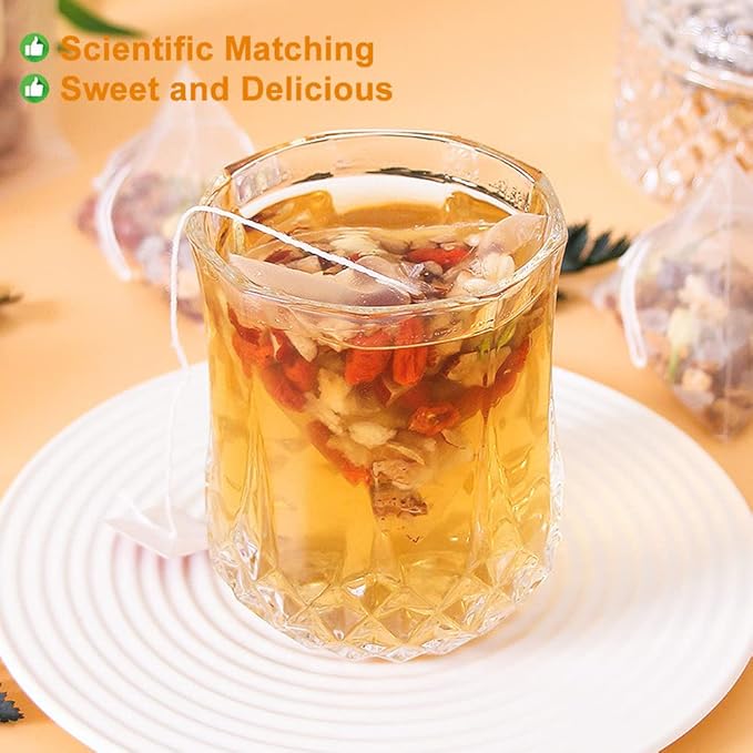 Plant Gift Rock Sugar Snow Pear Jasmine Tea Bags 8.81oz (10g*25bags), Wolfberry, Jasmine, Hongzao, Chinese Pure Nature, Health Care Mixed Tea, Combination of Floral Tea 250g 冰糖雪梨茉莉茶