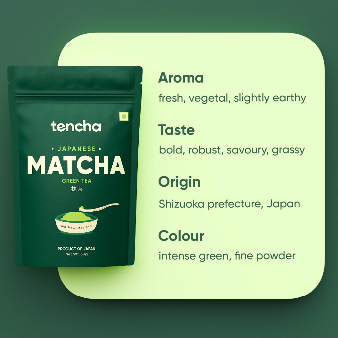 Tencha Premium Matcha Green Tea Powder Japanese Origin 50g | Premium Matcha Powder | Japanese Origin | Smooth Everyday Taste | Fine Texture | 50g Pack Size