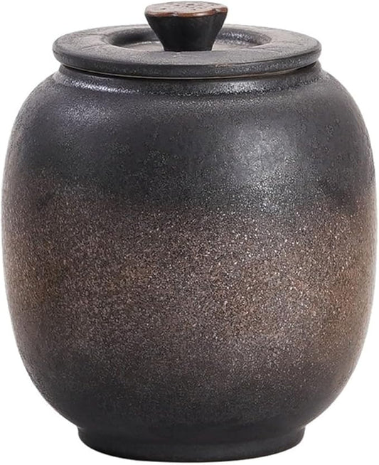 TOBAZA Ceramic Coffee Canister with Airtight Lid, Kitchen Food Storage Jar china for Loose Tea, Salt, Herb, Sugar, Spice, Beans, Nuts, Traditional Chinese china