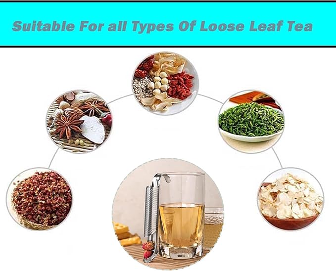 New Gadgets 2024 Stainless Steel Tea DiffusersInfuser With Hanging Hook Tea Strainers For Loose Tea Infuser Coffee Tea Strainer (4 Pcs)