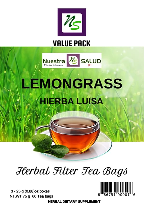 Lemongrass Filter Tea Hierba Luisa Value Pack (60 tea bags)