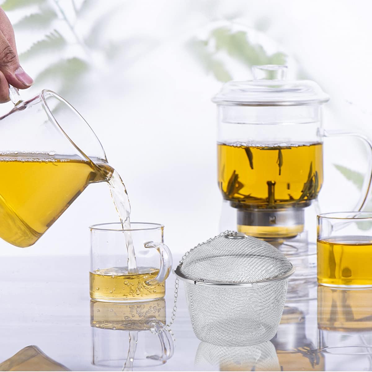NAWTOR Extra Large Stainless Steel Twist Lock Mesh Tea Ball Tea Strainer Filter Spice Infuser 11cm/4.3 inch