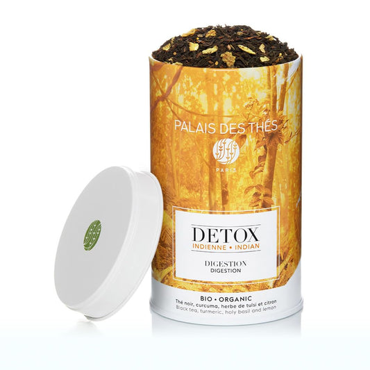 Palais des Thés Black Tea - Organic Indian Wellness Blend for Digestion with Turmeric, Holy Basil, and Lemon - Premium Loose Leaf Tea Tea Tea, Serves 20-25 Cups - 3.5oz Tin