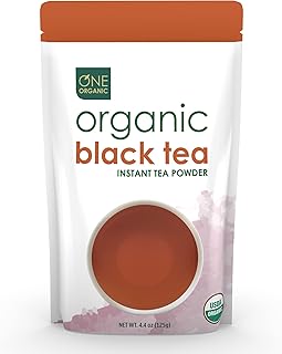 ONE ORGANIC Instant Tea Powder (Black) – 4.4 oz. – 125 Servings – USDA Certified Organic – 100% Pure Tea - Instant Hot or Iced – Unsweetened