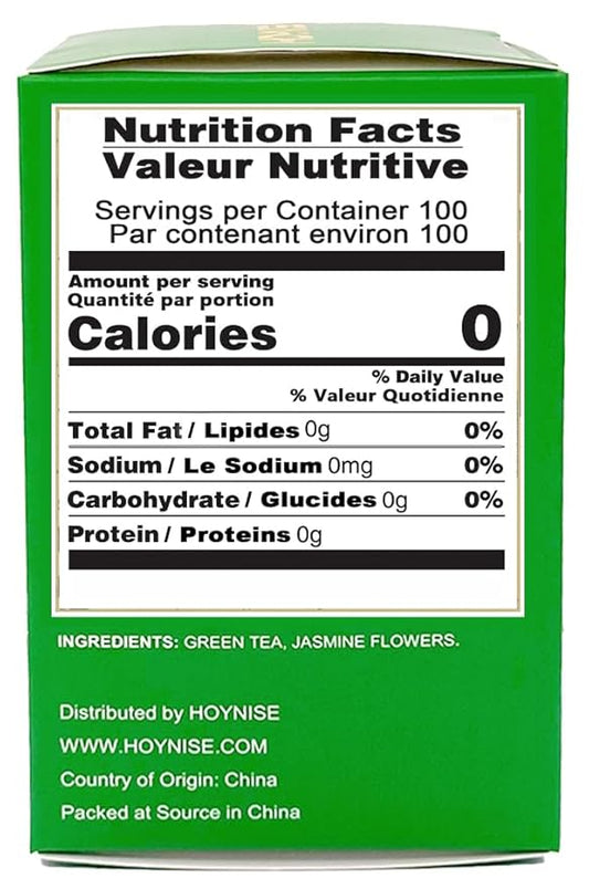 HOYNISE - Jasmine Green Tea Loose Leaf - Zero Bitterness - Naturally Fragrant & Smooth - No Artificial Flavorings & Additives - Enjoy Hot or Iced, 100g/3.5oz
