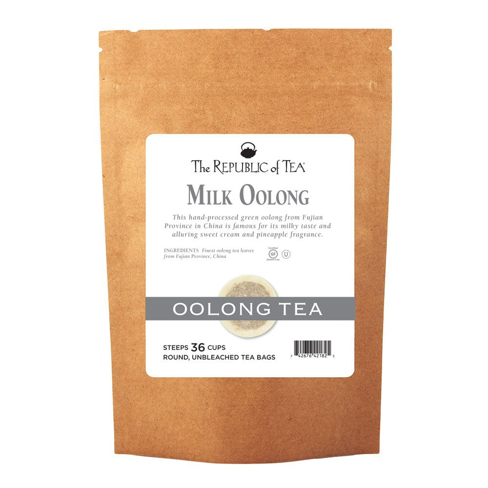 The Republic of Tea — Milk Oolong Refill Bag, 36 Tea Bags, Naturally Caffeinated