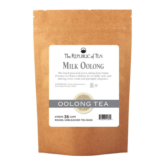 The Republic of Tea — Milk Oolong Refill Bag, 36 Tea Bags, Naturally Caffeinated