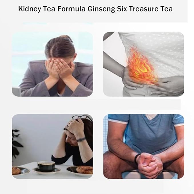 Ginseng & Mulberry Herbal Tea,Kidney Tea Formula Ginseng Six Treasure TeaBags,Treasure Kidney Cleanse and Wolfberry(30pcs)