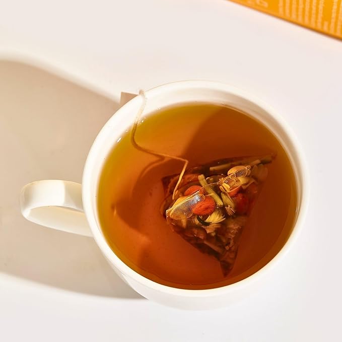 Chrysanthemum Cassia Seed Tea Bags - 6g × 30 Bags, VitalForest Herbal Tea with Burdock Root, Goji Berries, Osmanthus, Honeysuckle
