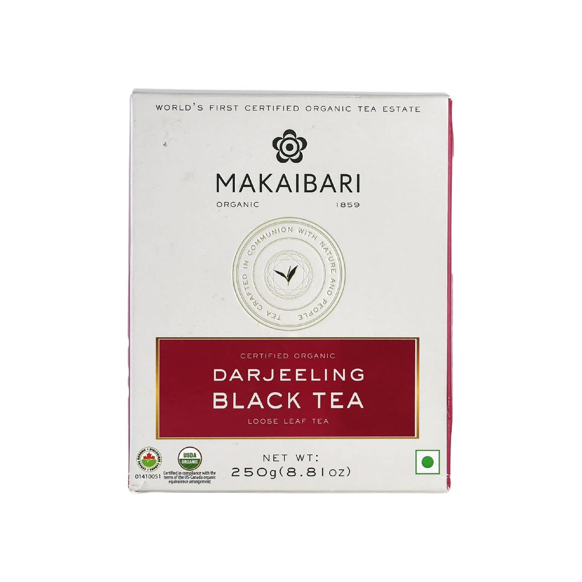 Makaibari Darjeeling Black Tea, Organic Loose Leaf Bulk Pack, 250g (8.81oz, ~125 Cups) | USDA Organic Single-Estate Black Tea from World's First Certified Organic Tea Garden - Biodynamic, Caffeinated, Champagne of Teas