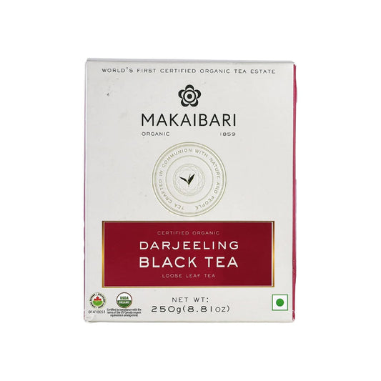 Makaibari Darjeeling Black Tea, Organic Loose Leaf Bulk Pack, 250g (8.81oz, ~125 Cups) | USDA Organic Single-Estate Black Tea from World's First Certified Organic Tea Garden - Biodynamic, Caffeinated, Champagne of Teas