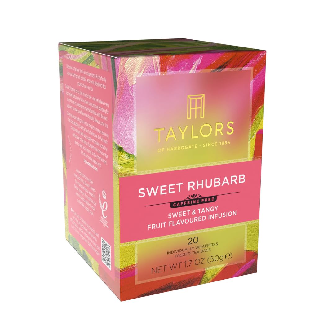 Taylors of Harrogate Sweet Rhubarb Herbal Tea Bags, 20ct (Pack of 1)