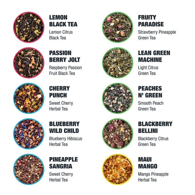 Tiesta Tea - 20 Pack Cold Brew Variety, Loose Leaf, Premium Blend, High to Non-Caffeinated, Assorted Tea Sample Set, Cold Brew Packets