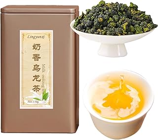 Lingyunxi Milk Oolong Tea Loose Leaf Taiwan Tea Jin Xuan Oolong Taiwan Formosa High Mountain Oolong Leaves, Creamy Sweet and Smooth Taste 25% Fermentation Degree 奶香乌龙 台湾高山茶 台湾茶 乌龙茶 5.3oz/150g