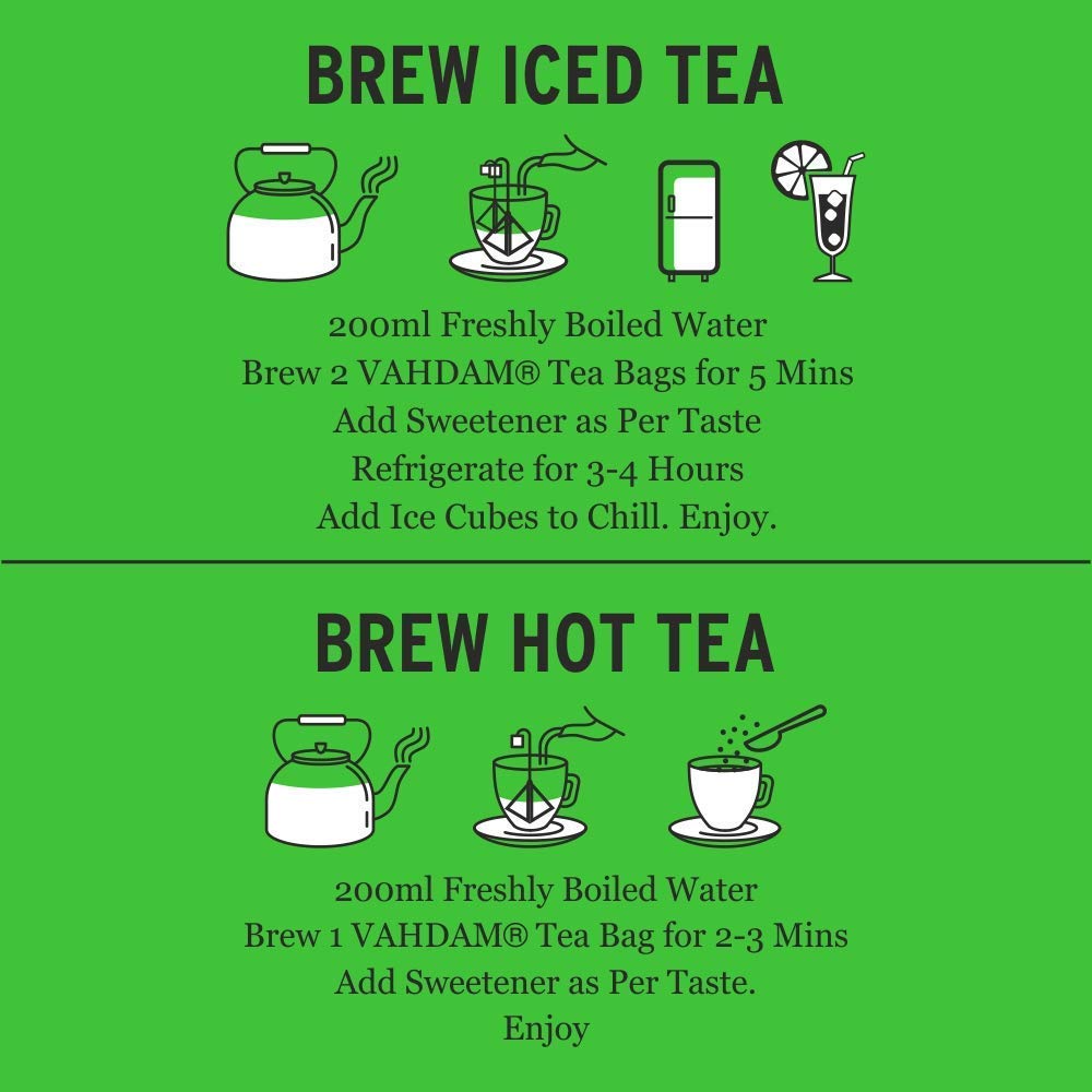 VAHDAM, Himalayan Green Tea (30 Count) High Grown, Non GMO, Gluten Free, Med Caffeine | Earthy &amp; Smooth | Resealable &amp; Individually Wrapped | Plant-Based Pyramid Tea Bags