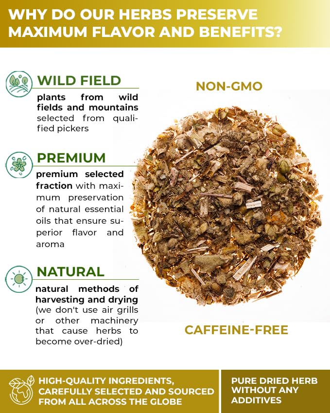 60 Bags Mullein Leaf Tea (Verbáscum L.) - 60 Count 2g Bags Mullen Leaves Mullein Loose Leaf Mulungu Hoja De Gordolobo