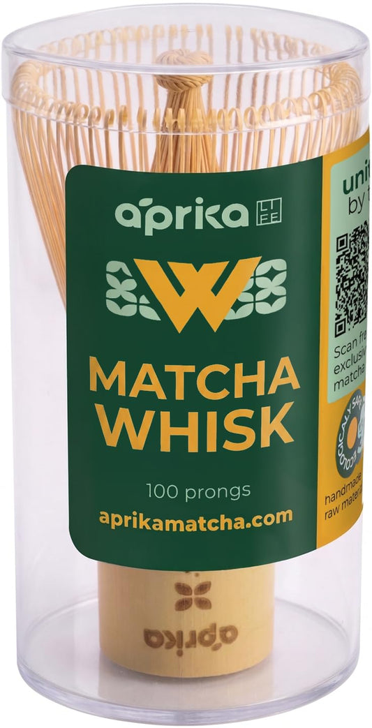 aprikalife Aprika Life Matcha Whisk, Bamboo 100 Prong Chasen for Matcha Powder, Japanese Tea Ceremony Tool for Latte Drinks