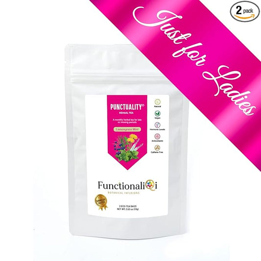 FunctionaliQi Lemongrass Mint Herbal Tea with Black Cohosh & Blue Cohosh – 2 Eco Tea Bags