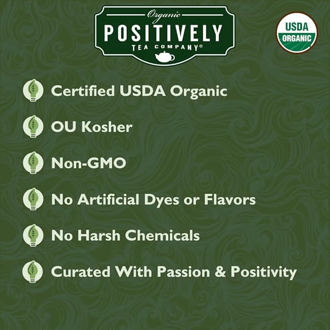 Organic Positively Tea Company, Strawberries and Cream, Green Tea, Loose Leaf, 16 Ounce