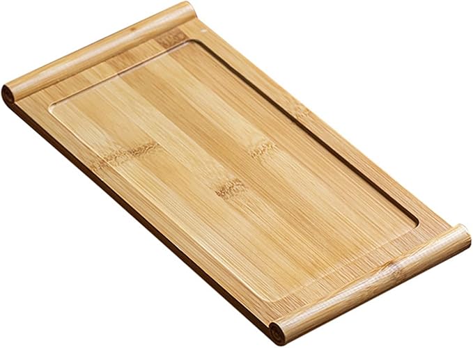 Bamboo Serving Tea Tray Book Scroll Japanese-Style Kung Fu Tea Table Rectangular Tea Accessories (L)