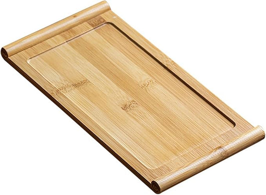 Bamboo Serving Tea Tray Book Scroll Japanese-Style Kung Fu Tea Table Rectangular Tea Accessories (M)