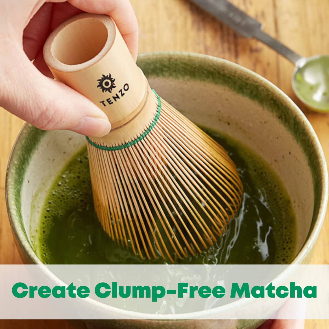 Tenzo Tea Tenzo Bamboo Whisk for Ceremonial Grade Matcha Green Tea - Authentic Traditional 120 Prong Bamboo Whisk