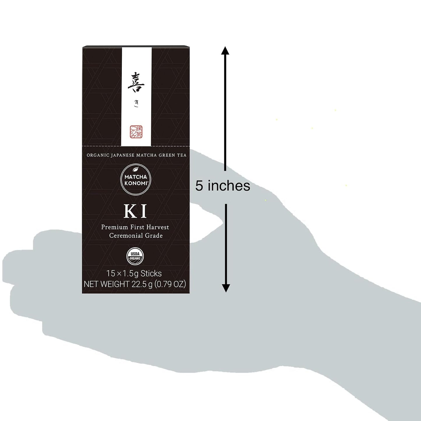 Ki Matcha (15 x 1.5g Sticks) - Organic Premium Ceremonial Japanese Matcha | First Harvest Matcha Green Tea Powder - Zero
