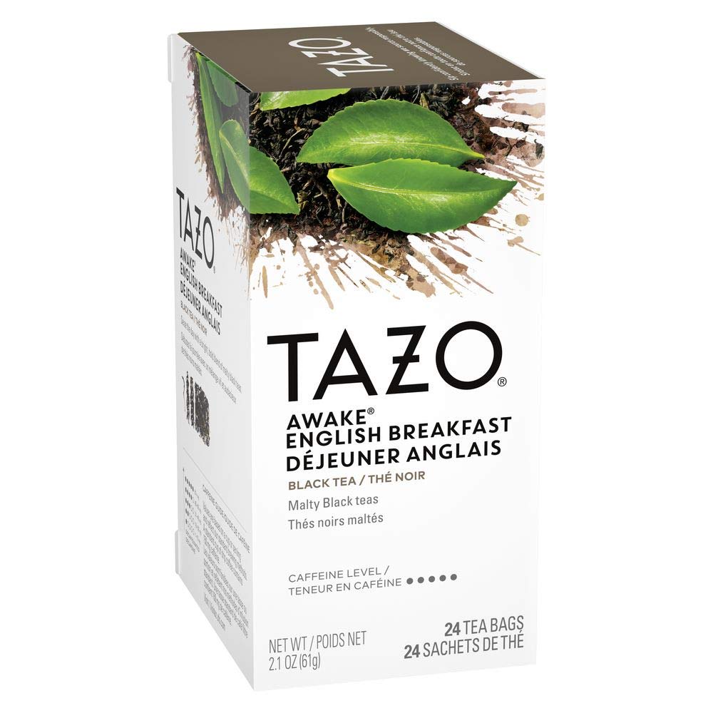 TAZO Awake English Breakfast Enveloped Hot Tea Bags Non GMO, 24 count, Pack of 6
