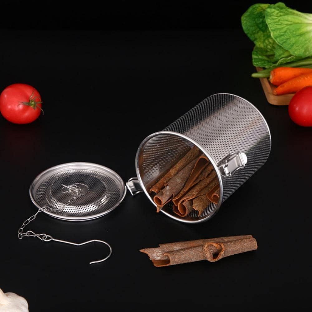 Stainless Steel Tea Ball Strainer and Filter with Hook, 12 x 13cm | Infusion Basket, Tea Strainer, Fine Mesh, Chain Hook, Loose Leaf Tea Steeper, Soup Seasonings