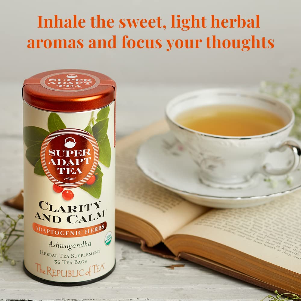 The Republic of Tea SuperAdapt Clarity and Calm Organic Herbal Tea, 36 Ct