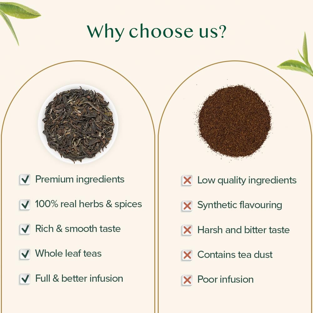 VAHDAM, First Flush Darjeeling Tea - 50 Cups (3.53oz) | Loose Leaf Black Tea - Flowery, Aromatic & Delicious | Picked, Packed & Shipped Direct From India | Champagne Of Teas | Mellow & Fragrant
