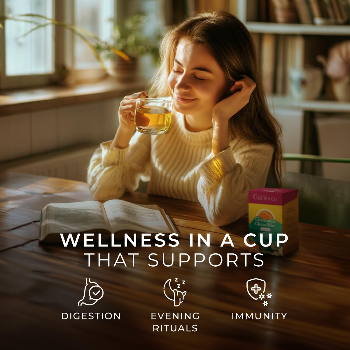 Gya Tea Co Chamomile Citrus Mint Loose Leaf Tea - 5.29 Oz 70 Cups - Rich in Peppermint, Lemongrass, Orange Peel for Rest & Throat Comfort - Refreshing, Delicious & Robust Flavor