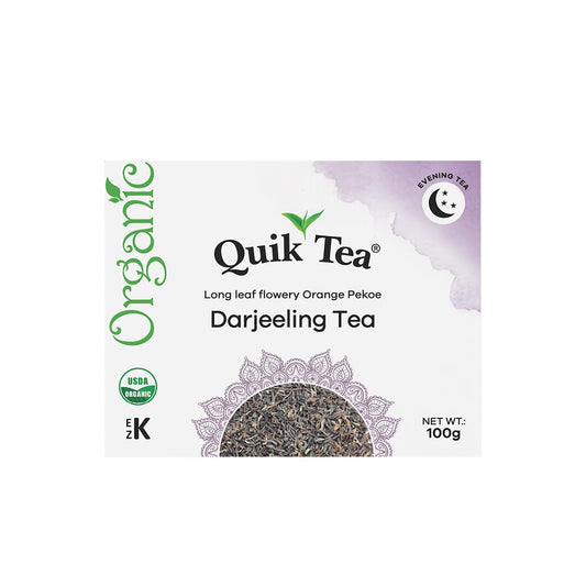QuikTea Organic Darjeeling Long Leaf Tea, 3.52 oz | From the Himalayan Hills, All-Natural, Certified Organic, Preservative-Free, Non-GMO, Gluten Free