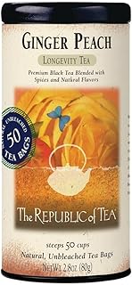 The Republic of Tea - Ginger Peach Black Tea, Caffeinated, 50 Count