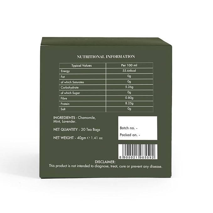 Celeste Chamomile Bloom, Lavender Chamomile Tea with Mint | 20 Pyramid Herbal Tea Bags | 100% Natural Ingredients