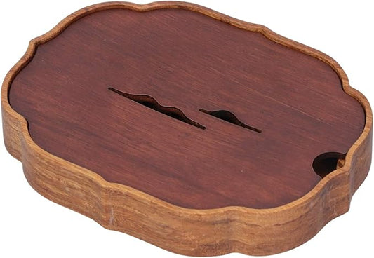 Asixxsix Bamboo Tea Serving Tray with Water Storage, Brown, 20"