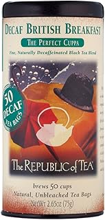 The Republic of Tea Decaf British Breakfast Black Tea, Tin of 50 Tea Bags