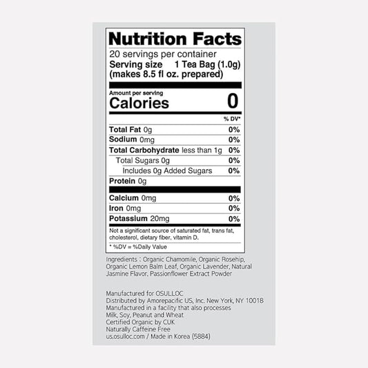 OSULLOC Chamomile Lavender, Calming & Caffeine-Free Blend for Relaxation and Calming Support, 20 Count, 1.27 oz