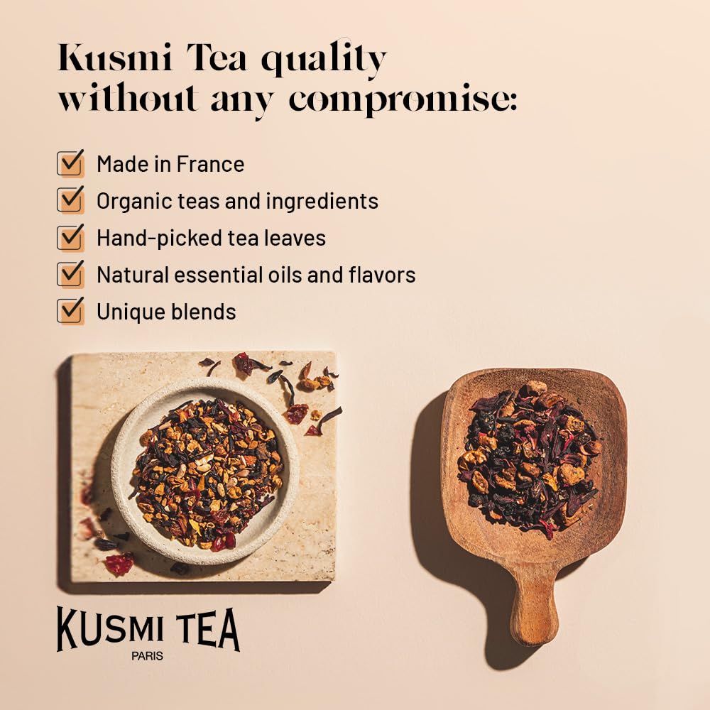 Kusmi Tea - Russian Morning No.24 - Organic Black Tea - Blend of Asian Black Teas - Grand Yunnan, Ceylon &amp; Assam - Smooth, Flavourful, Caffeinated Tea - Loose Leaf Tea - Tin Box of 3.5 oz