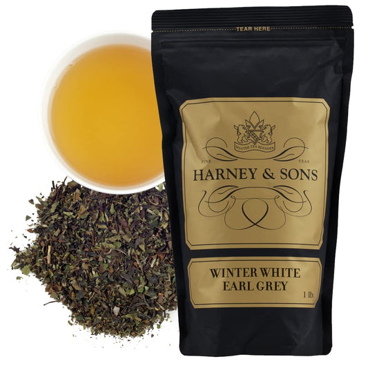 Harney & Sons Winter White Earl Grey, 16oz Bag of Loose Leaf Earl Grey Tea
