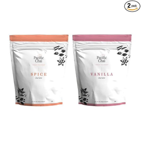 Pacific Chai Spice Chai and Vanilla Chai Latte, 3 lbs Each (Variety Pack)