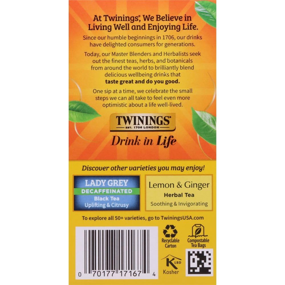 TWININGS TEA, TEA,DECAF,EARL GREY 20 BAG