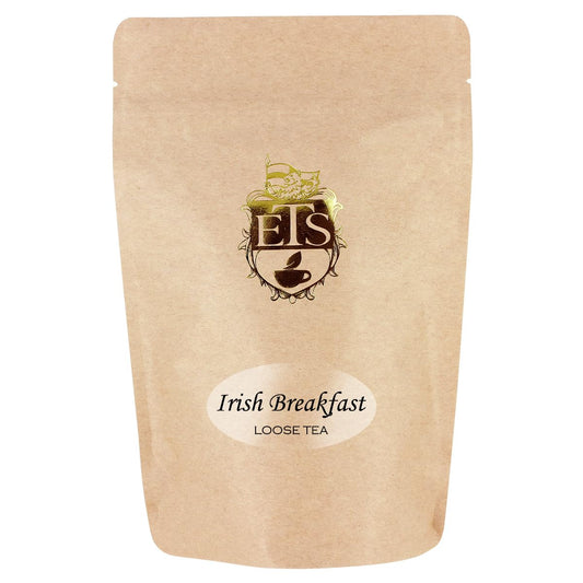 Irish Breakfast Tea Loose Leaf, Full-Bodied Black Tea Blend with Assam and Kenya Leaves, Rich Bold Taste, 16oz Pouch, Medium Caffeine