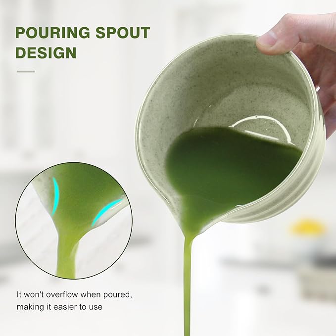 Matcha Whisk Set, Japanese Tea Set includes Matcha Bowl with Spout, Matcha Whisk and Holder, Bamboo Scoop - 4 Pcs Ceremonial Grade Matcha kit for Tea Lovers (Jade Green)