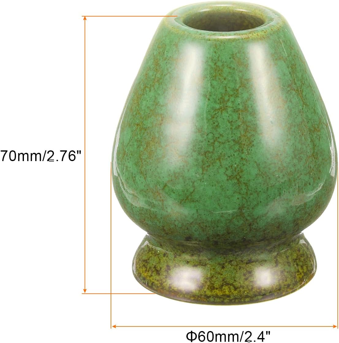 HARFINGTON Ceramic Chasen Stand 70mm Matcha Whisk Holder Teas Set Whisks Stand Traditional Matcha Tea Chasen Holder Tea Set Accessories for Tea Tasting, Gradient Green