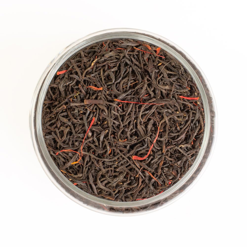 Eupherbia Saffron Black Tea, Handpicked, Highland Grown Whole Leaf Tea, Enriched with Premium Saffron Threads, Brisk, Earthy, Aromatic, Individually Wrapped Tea Sachets (Pack of 12) (2 Pack)