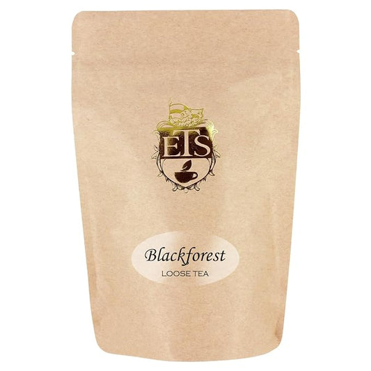 Blackforest Black Tea Pouches for Loose Tea - 4oz | Chocolate Cherry Cream Blend | Dessert-Inspired Tea | Hot or Iced | German-Inspired tea | Sweet Rich Flavor