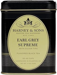 Harney & Sons Black Tea, Earl Grey Supreme with Silver Tips, 4 oz