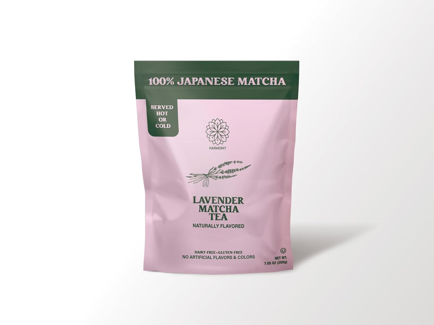 The Harmony Matcha Lavender (7.05oz Bag - 20 Servings) Premium Japanese Matcha Powder, Rich in Antioxidants & L-Theanine